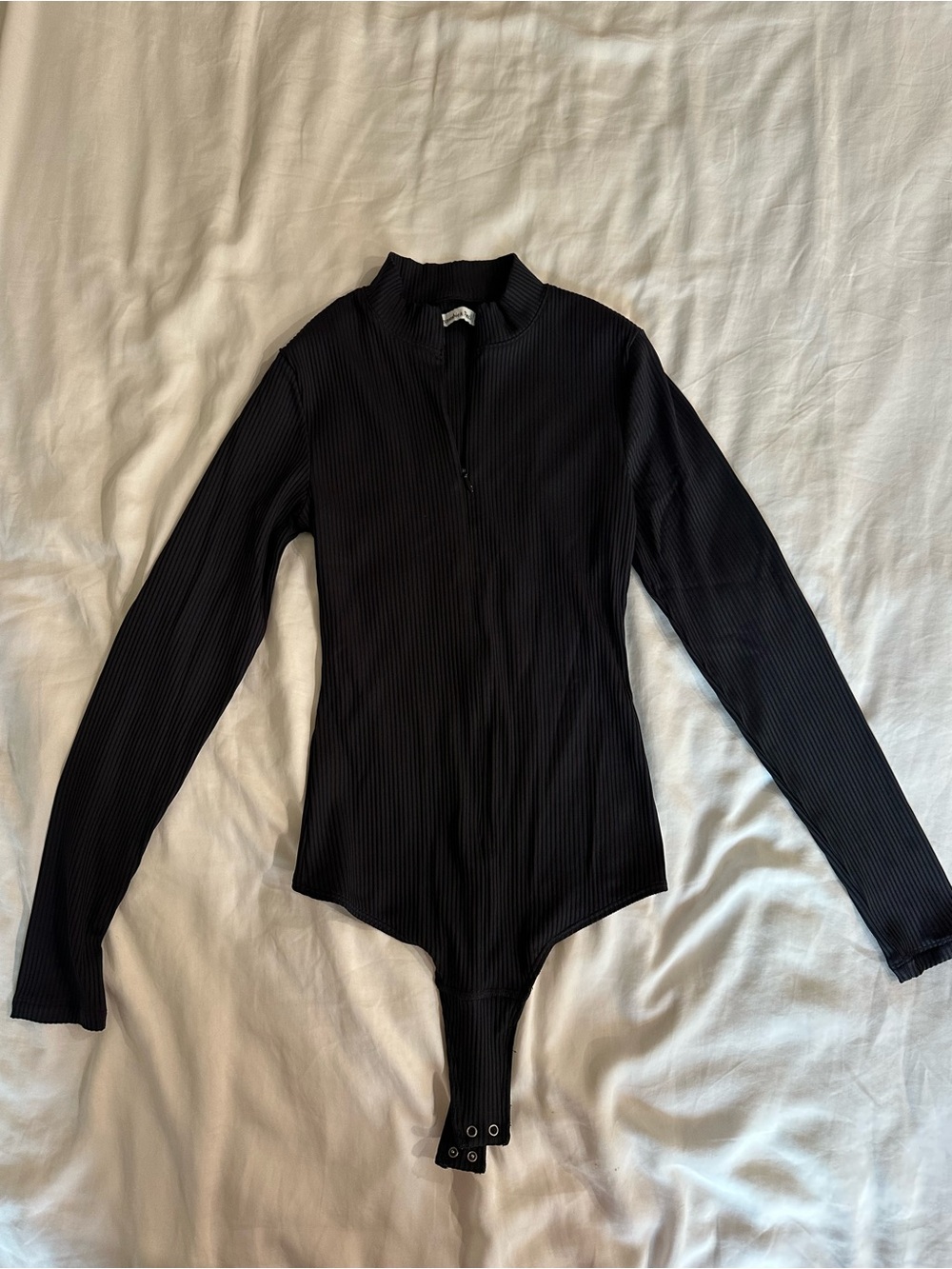 Abercrombie & Fitch Black Quarter Zip Bodysuit